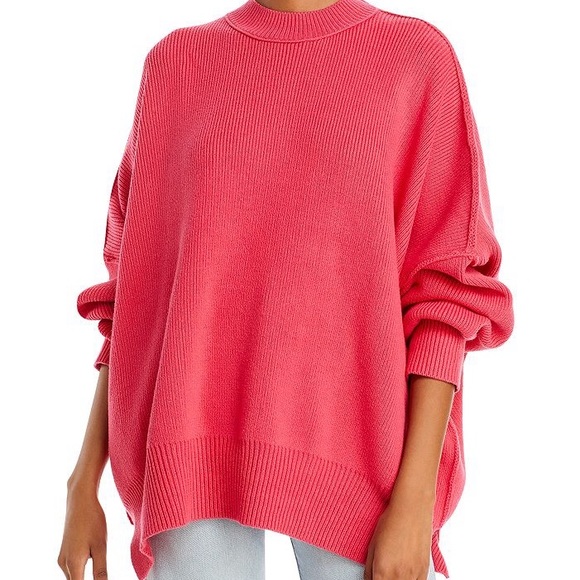Free People Easy Street Tunic Sweater in Strawberry Pink - S - Picture 1 of 4